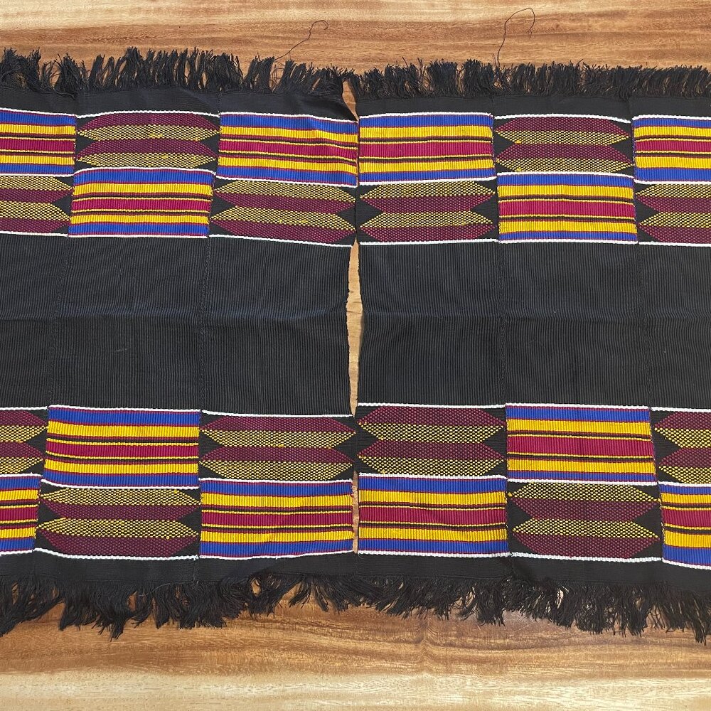 Kente Handwoven Cloth Lot 2 Ghana Akan West Africa.